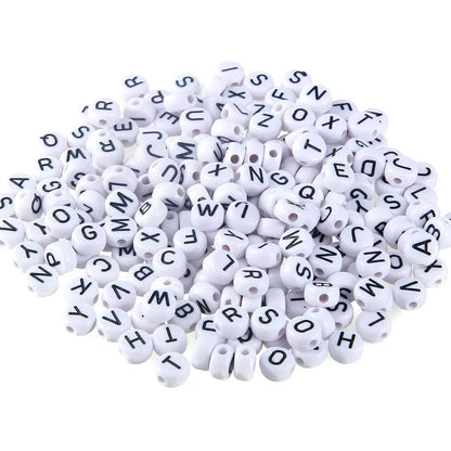 100 Acrylic English Letter Beads Beaded Jewelry Accessories