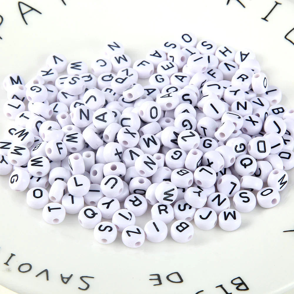 100 Acrylic English Letter Beads Beaded Jewelry Accessories