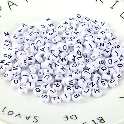 100 Acrylic English Letter Beads Beaded Jewelry Accessories