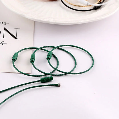Multicolour Beaded Charm Flip Cables - (5 Cables - 6 Inches X 1.5mm Thick)