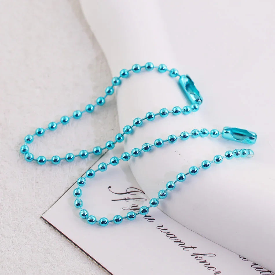 Color Metal Electrophoresis Ball Chain (5 Cables - 4.7 "x 2.4cm Thick) | DIY Bead Bracelet Keychain & Jewelry Craft Supply