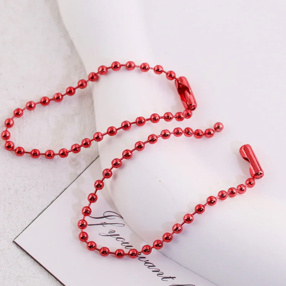 Color Metal Electrophoresis Ball Chain (5 Cables - 4.7 "x 2.4cm Thick) | DIY Bead Bracelet Keychain & Jewelry Craft Supply