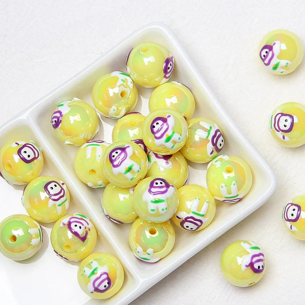 16mm   23 models   Halloween Theme Hand Painted Beaded Beads Scattered Beads Pumpkin Ghost Beads
