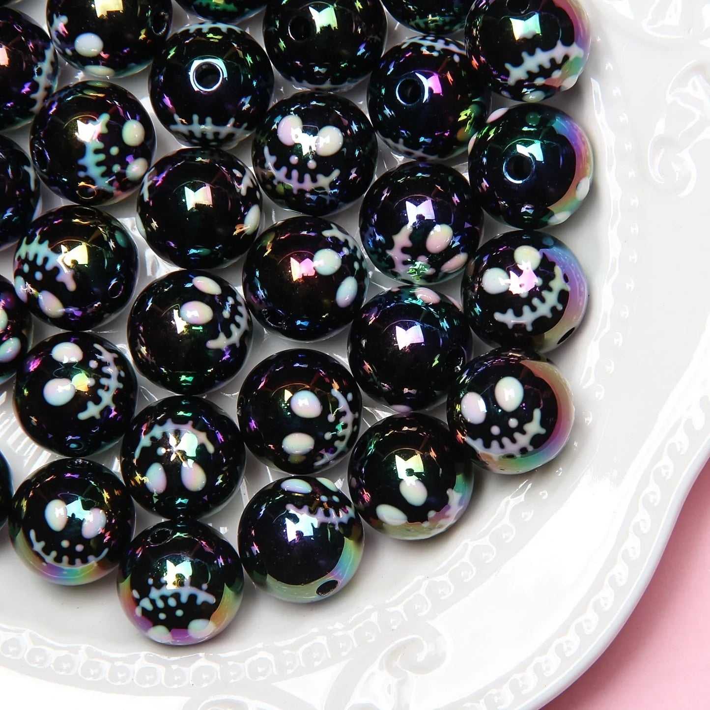 16mm   23 models   Halloween Theme Hand Painted Beaded Beads Scattered Beads Pumpkin Ghost Beads