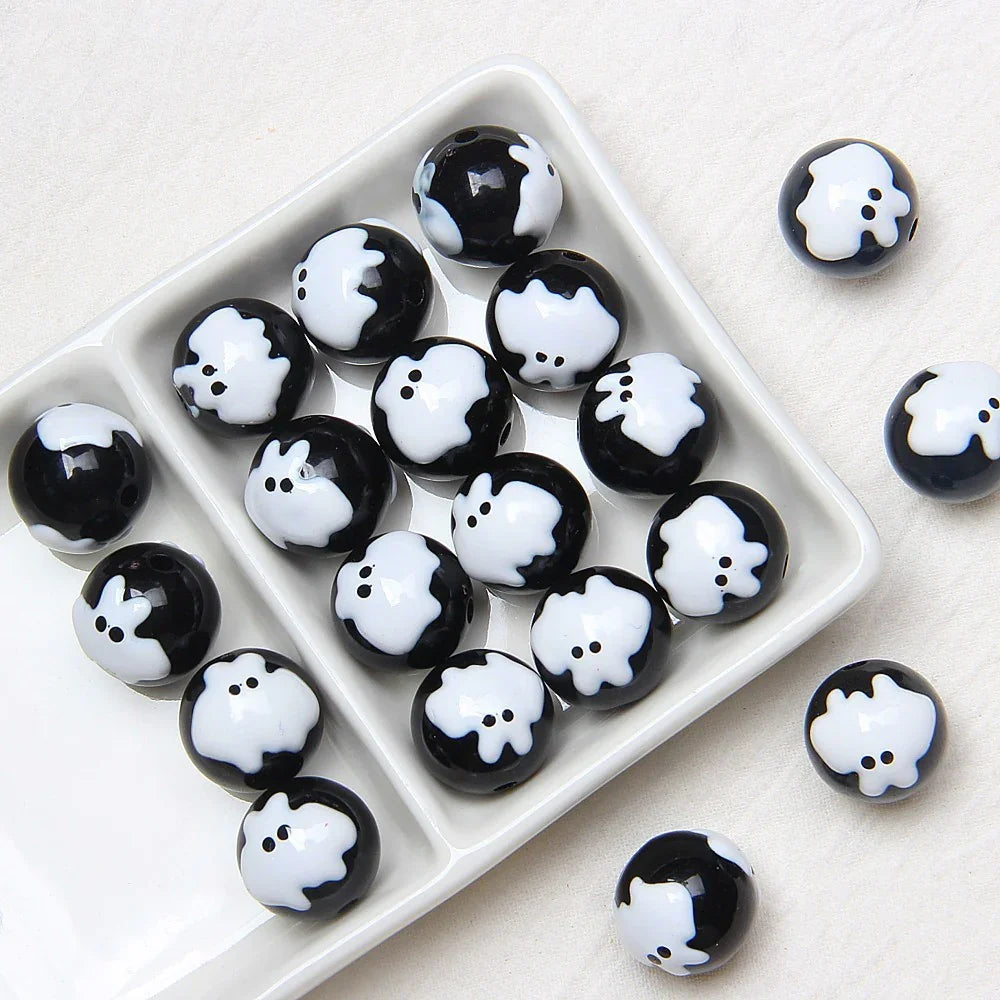 16mm   23 models   Halloween Theme Hand Painted Beaded Beads Scattered Beads Pumpkin Ghost Beads