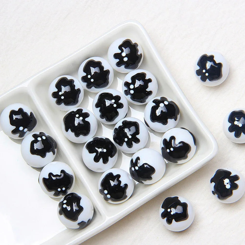 16mm   23 models   Halloween Theme Hand Painted Beaded Beads Scattered Beads Pumpkin Ghost Beads
