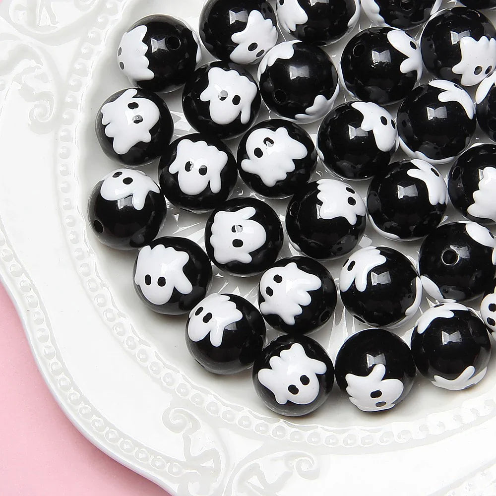 16mm   23 models   Halloween Theme Hand Painted Beaded Beads Scattered Beads Pumpkin Ghost Beads