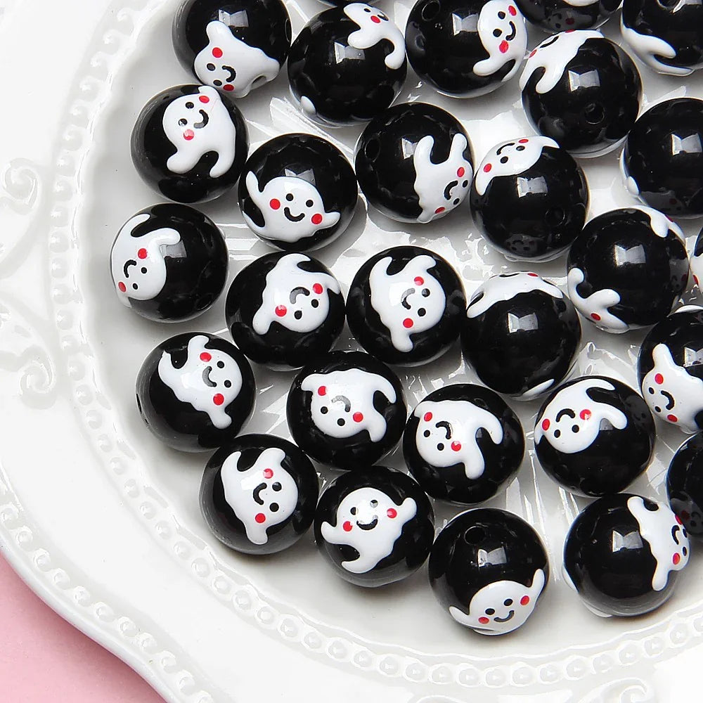 16mm   23 models   Halloween Theme Hand Painted Beaded Beads Scattered Beads Pumpkin Ghost Beads