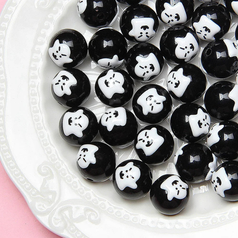 16mm   23 models   Halloween Theme Hand Painted Beaded Beads Scattered Beads Pumpkin Ghost Beads
