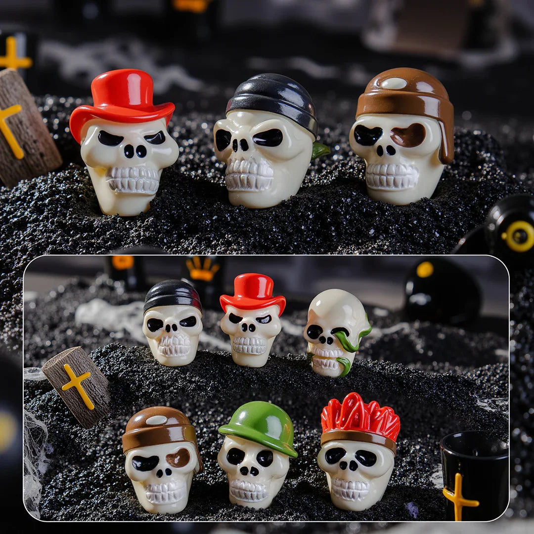 Cartoon Three-dimensional Halloween Ornaments Skull Resin (no Hole)