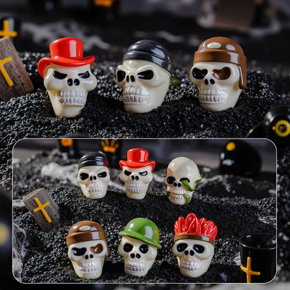 Cartoon Three-dimensional Halloween Ornaments Skull Resin (no Hole)