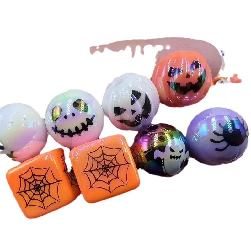Plated UV Color Acrylic Halloween Pumpkin Beaded | DIY Sports Fan Bracelet & Keychain Craft Bead