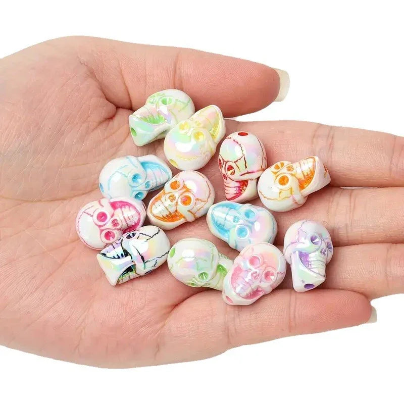 Halloween Acrylic Colorful Skull Ghost Beads