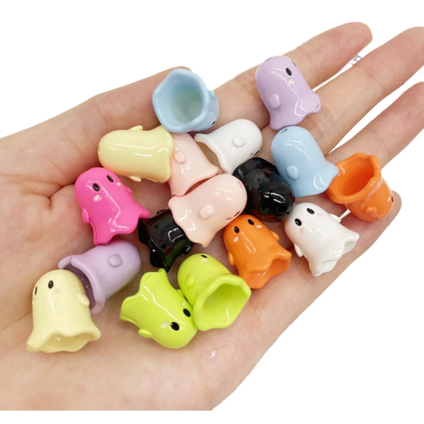 Halloween Series Color Paint Three-dimensional Small Ghost Acrylic Beads