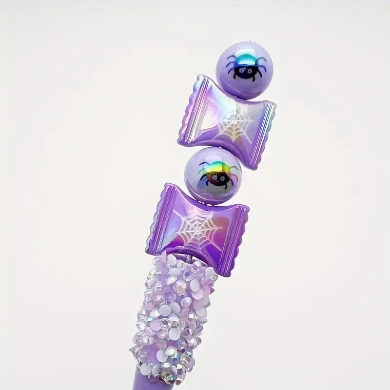 Plating UV Color Halloween Candy Beaded | DIY Sports Fan Bracelet & Keychain Craft Bead