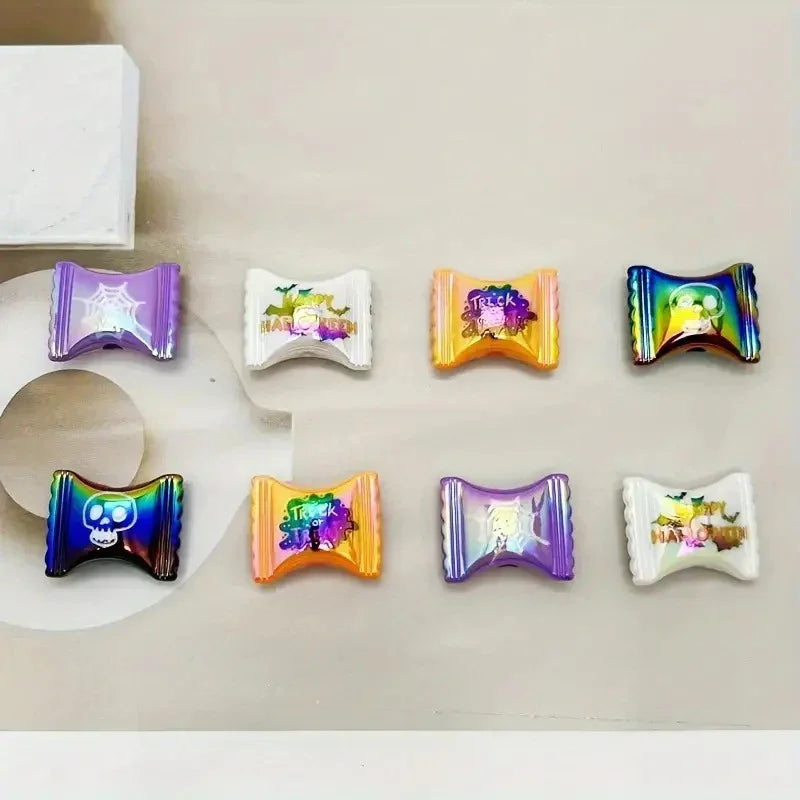Plating UV Color Halloween Candy Beaded | DIY Sports Fan Bracelet & Keychain Craft Bead