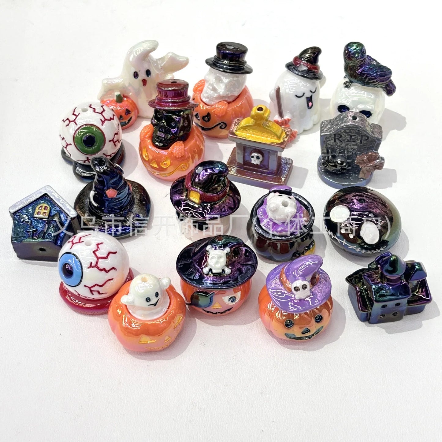 Hole Resin Halloween Series Stereo Cartoon Beads