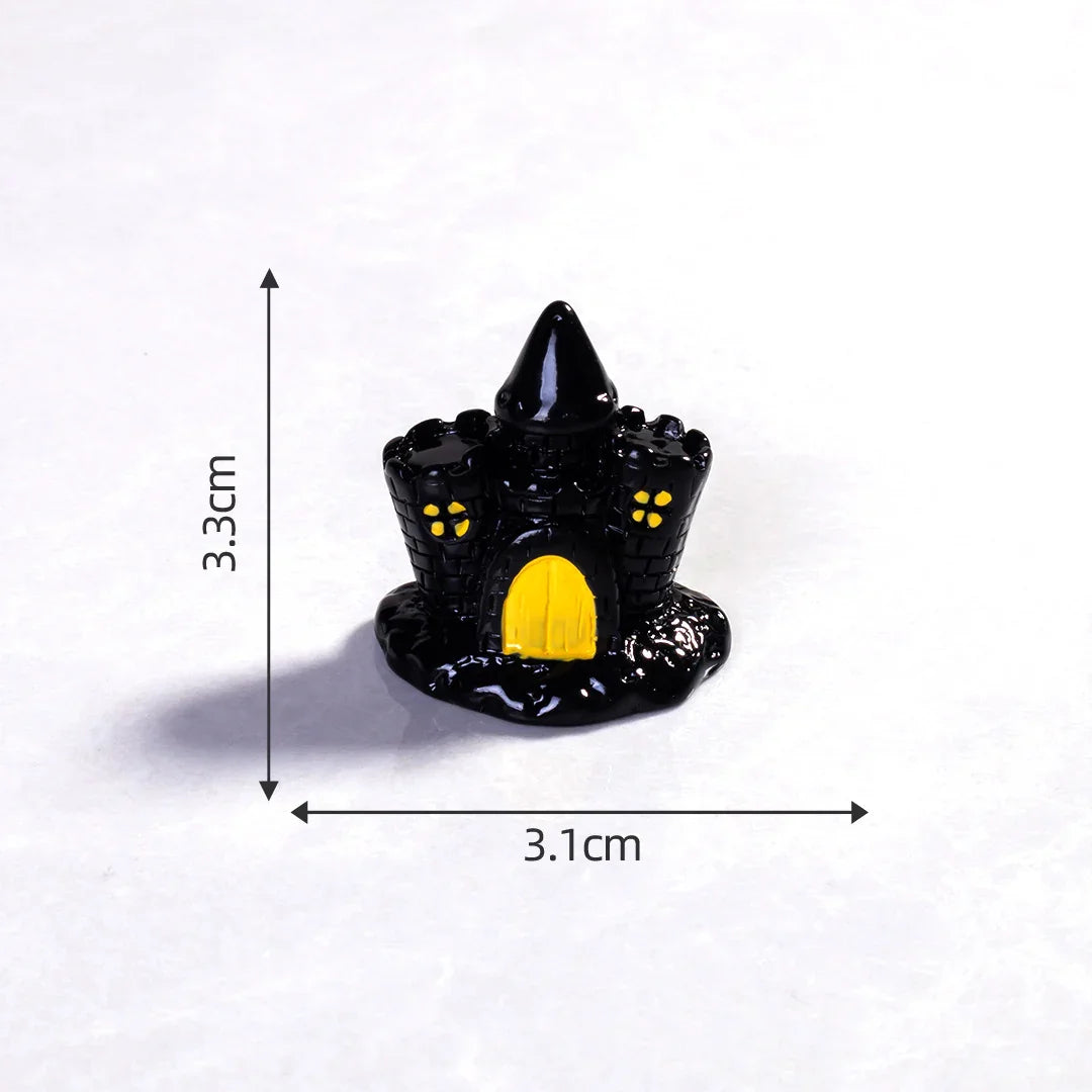 Horror Halloween Evil Pumpkin Small Castle Resin Ornaments (no Hole)