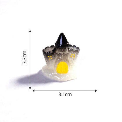 Horror Halloween Evil Pumpkin Small Castle Resin Ornaments (no Hole)