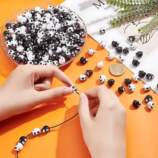 Halloween Skull Beads Mixed Colors