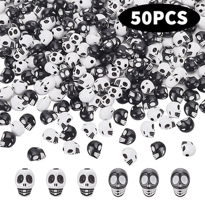 Halloween Skull Beads Mixed Colors