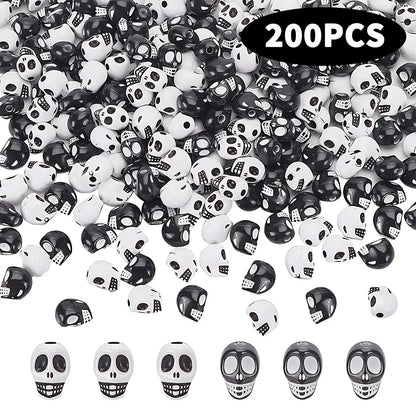 Halloween Skull Beads Mixed Colors