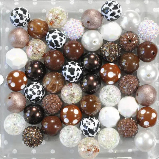 50 Pcs 20MM Acrylic Large Beads Mixed with Beads Chunky Bead