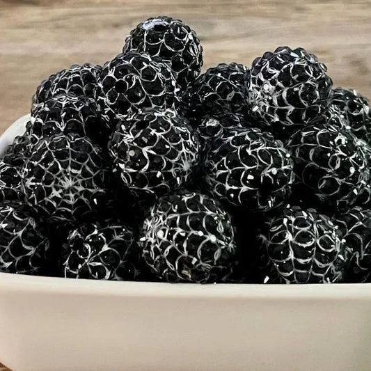 20MM Resin Diamond Ball Cobweb Printing Halloween Resin Diamond Ball Beads Loose Beads DIY Chunky Bead