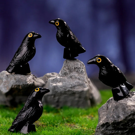 Halloween Black Crooked Crow Resin (no Hole)