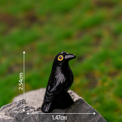 Halloween Black Crooked Crow Resin (no Hole)