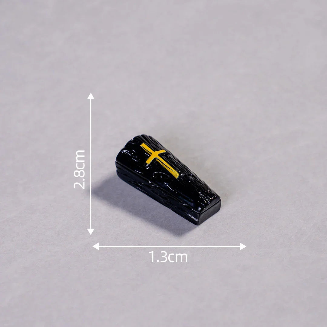 Halloween Decoration Ghost Demon Black Tombstone Diy Resin Accessories (no Hole)