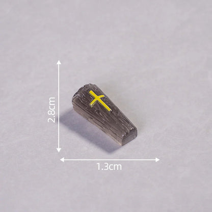Halloween Decoration Ghost Demon Black Tombstone Diy Resin Accessories (no Hole)