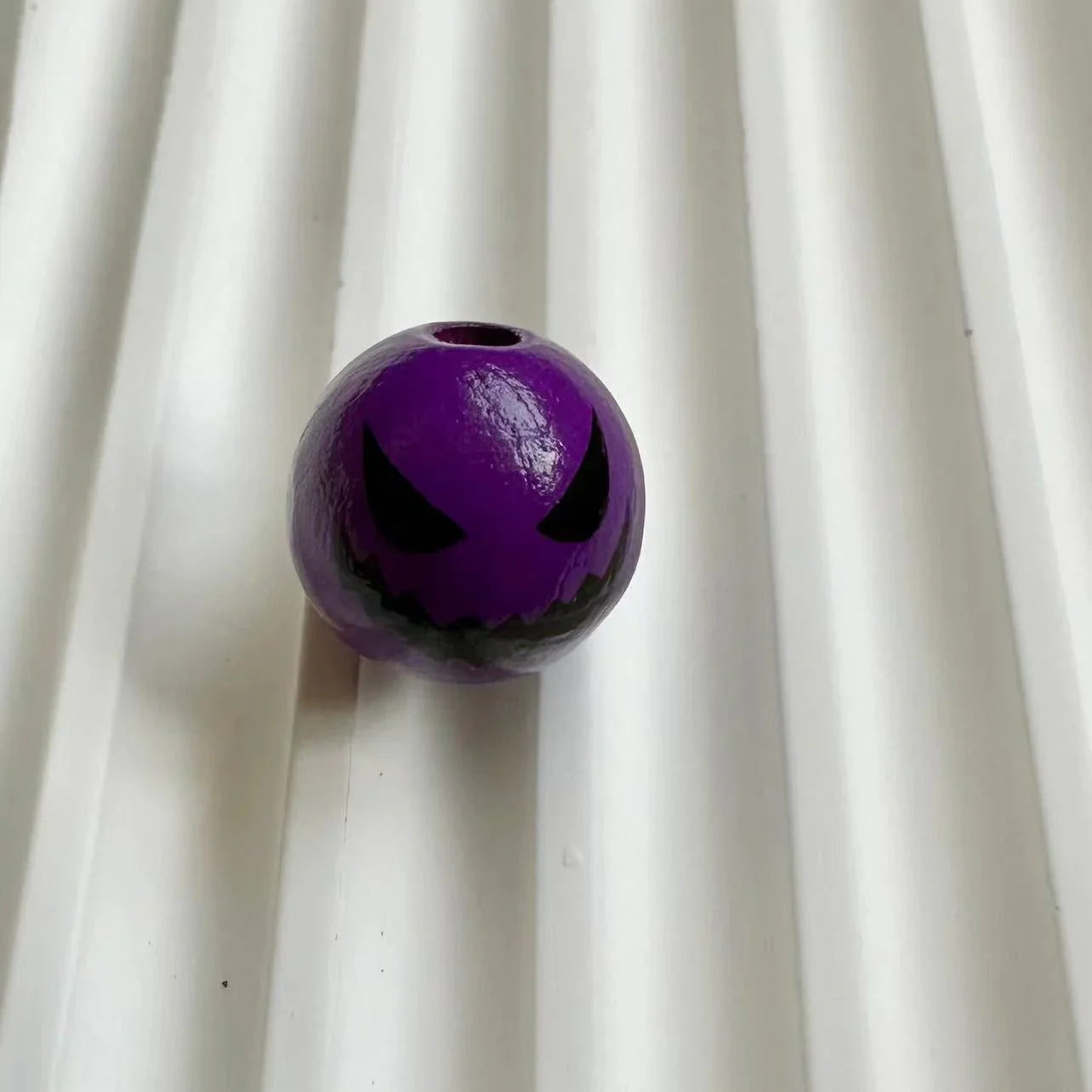Halloween Print Wooden Beads Pumpkin Spider Web Skull Beads DIY Accessories Beaded