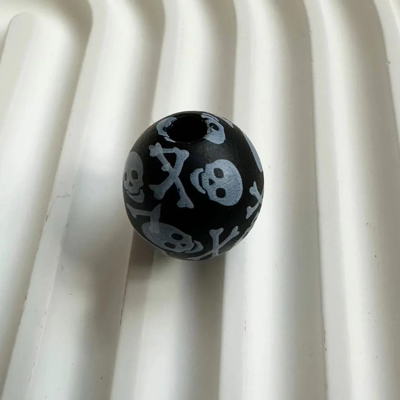 Halloween Print Wooden Beads Pumpkin Spider Web Skull Beads DIY Accessories Beaded