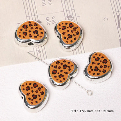 Autumn and Winter Leopard Series Loose Beads Love Square Beads Round Beads