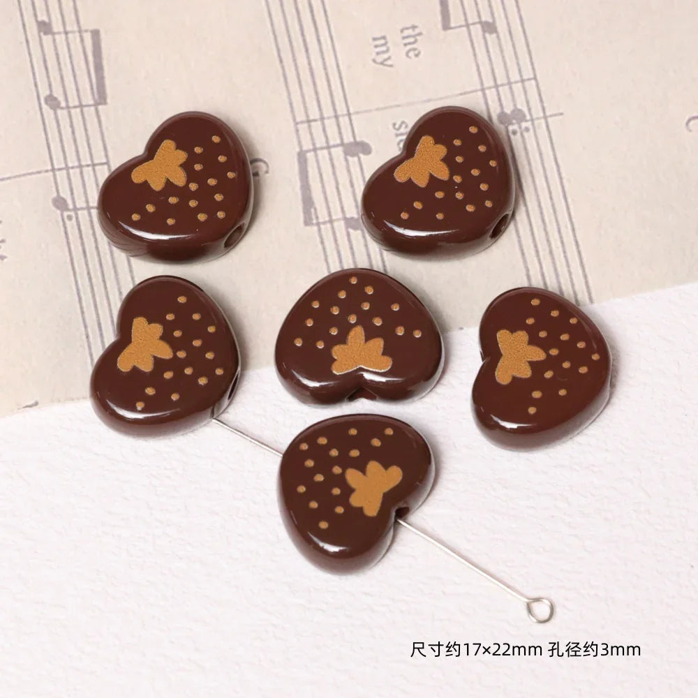 Autumn and Winter Leopard Series Loose Beads Love Square Beads Round Beads