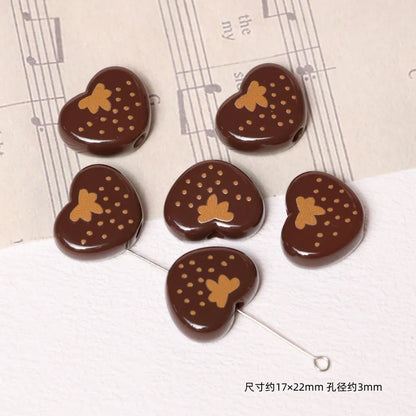 Autumn and Winter Leopard Series Loose Beads Love Square Beads Round Beads