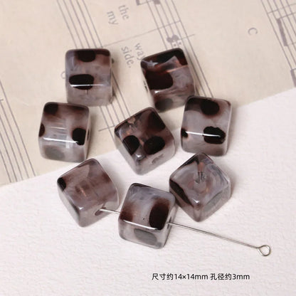 Autumn and Winter Leopard Series Loose Beads Love Square Beads Round Beads