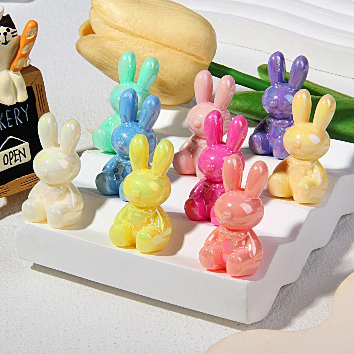 UV-plated Luminous Bunny Beads | DIY Sports Fan Bracelet & Keychain Craft Bead
