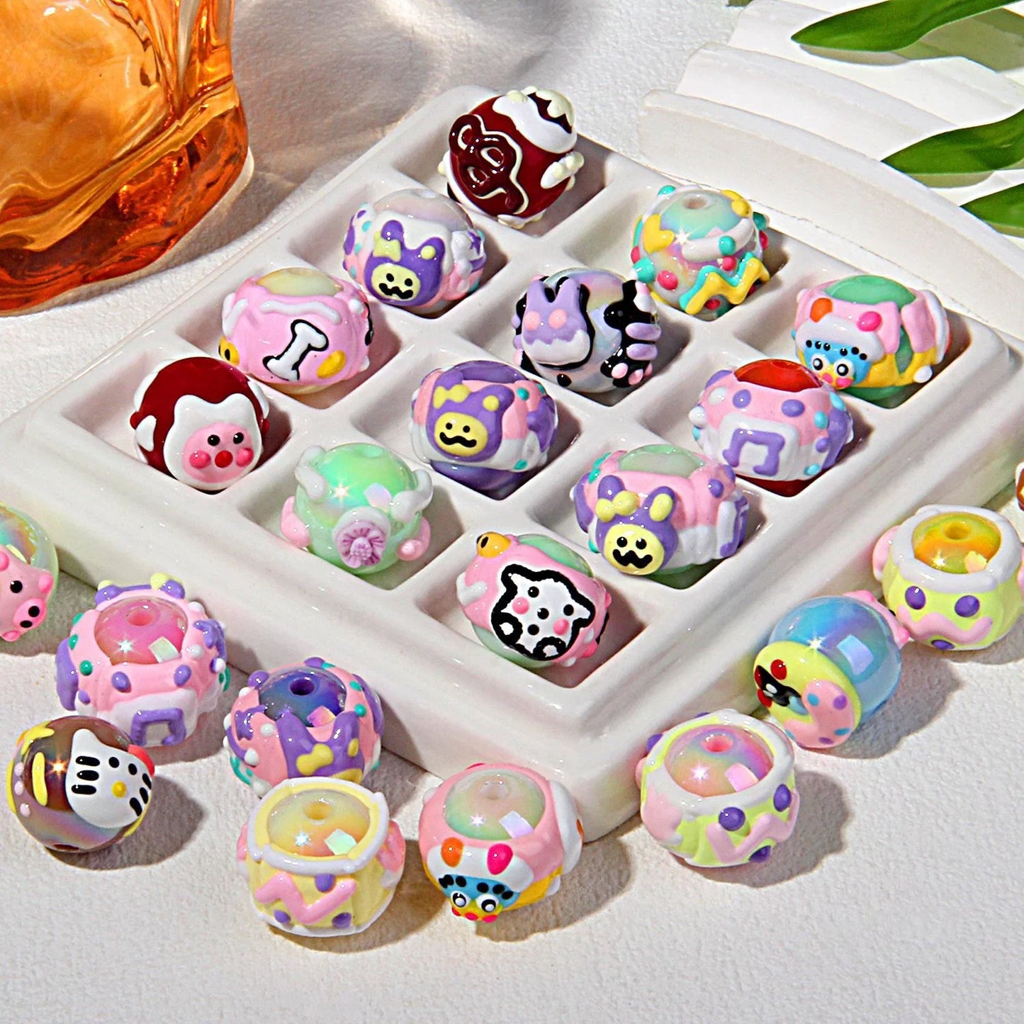 Heavy Oil Hand-painted Beads Small Beaded Cartoon Acrylic Beads
