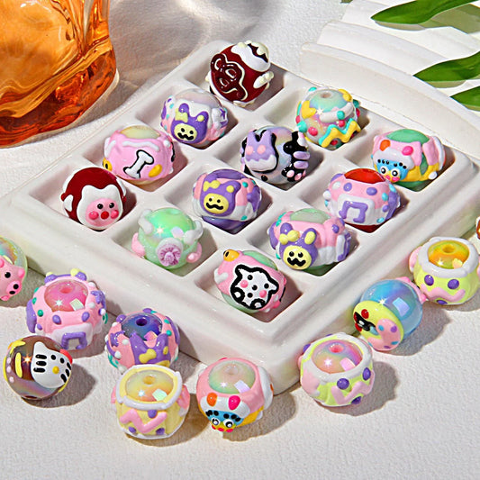 Heavy Oil Hand-painted Beads Small Beaded Cartoon Acrylic Beads
