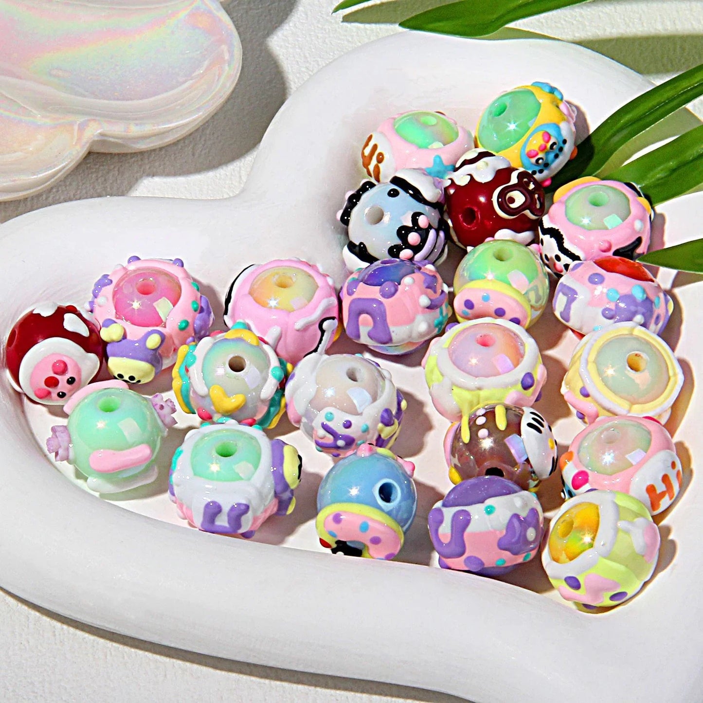 Heavy Oil Hand-painted Beads Small Beaded Cartoon Acrylic Beads