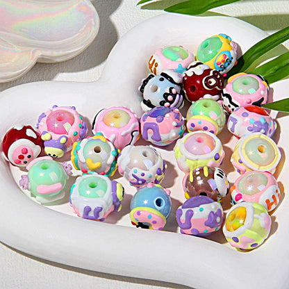 Heavy Oil Hand-painted Beads Small Beaded Cartoon Acrylic Beads