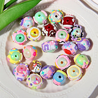Heavy Oil Hand-painted Beads Small Beaded Cartoon Acrylic Beads