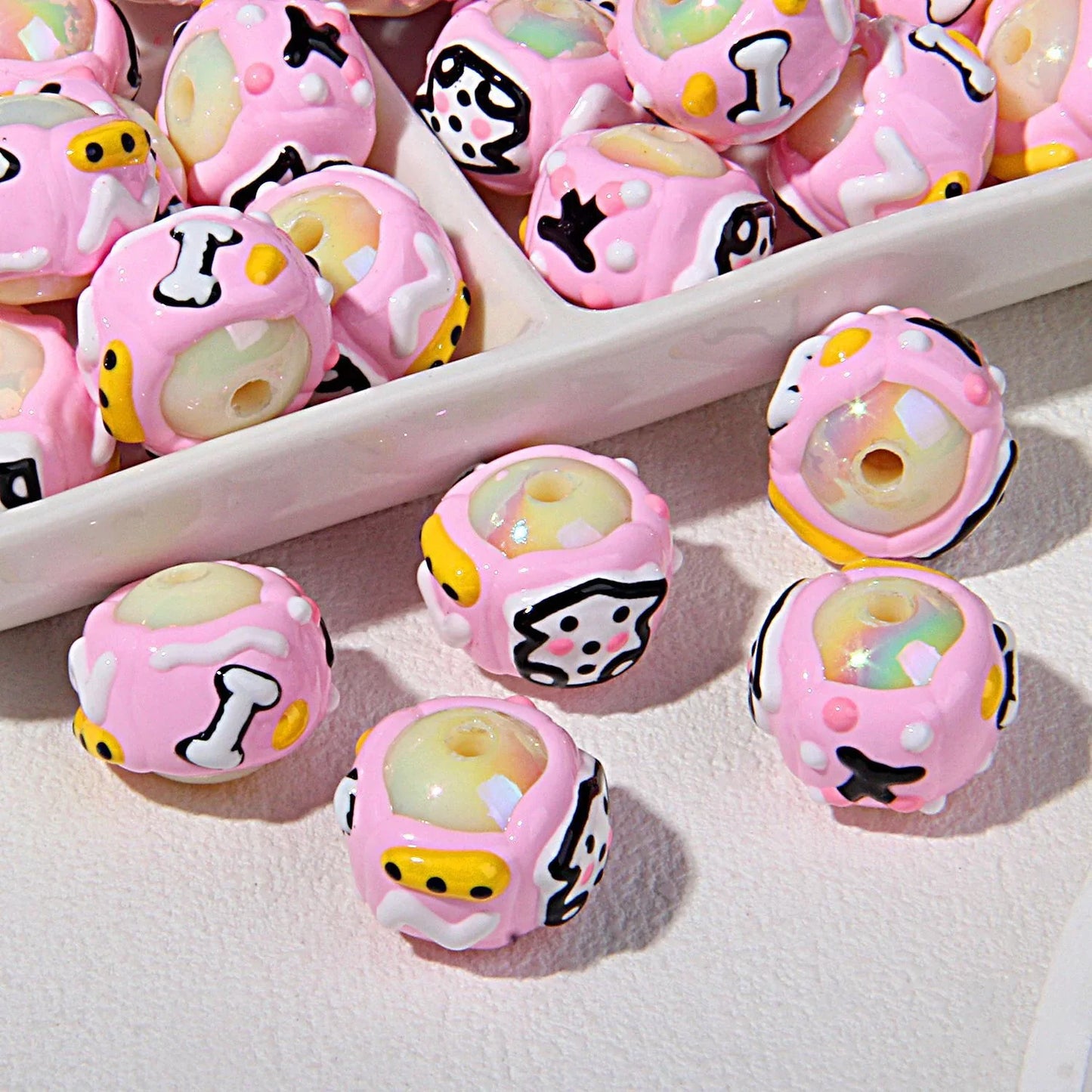 Heavy Oil Hand-painted Beads Small Beaded Cartoon Acrylic Beads