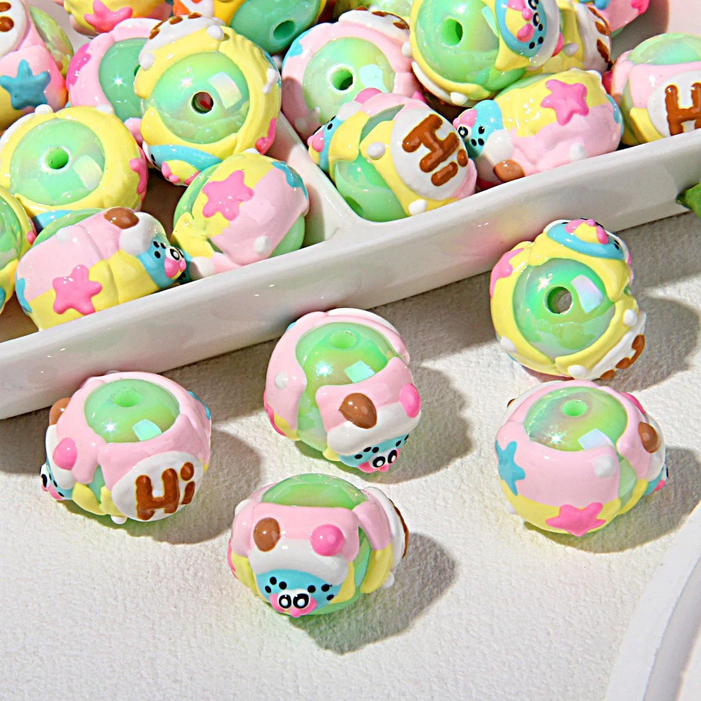 Heavy Oil Hand-painted Beads Small Beaded Cartoon Acrylic Beads