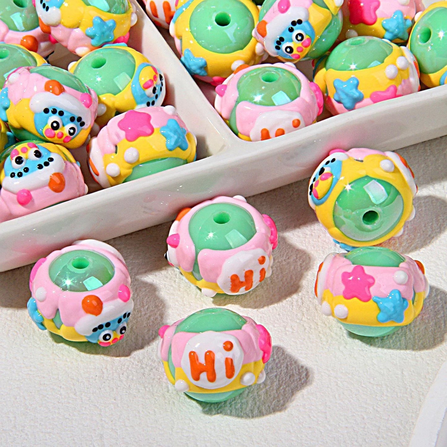 Heavy Oil Hand-painted Beads Small Beaded Cartoon Acrylic Beads