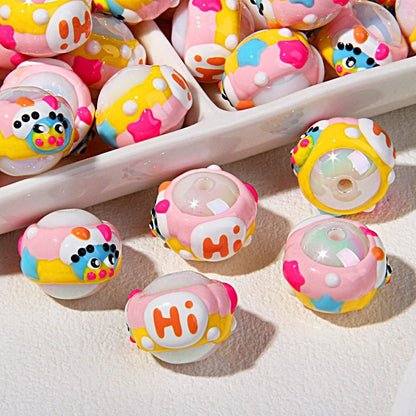 Heavy Oil Hand-painted Beads Small Beaded Cartoon Acrylic Beads