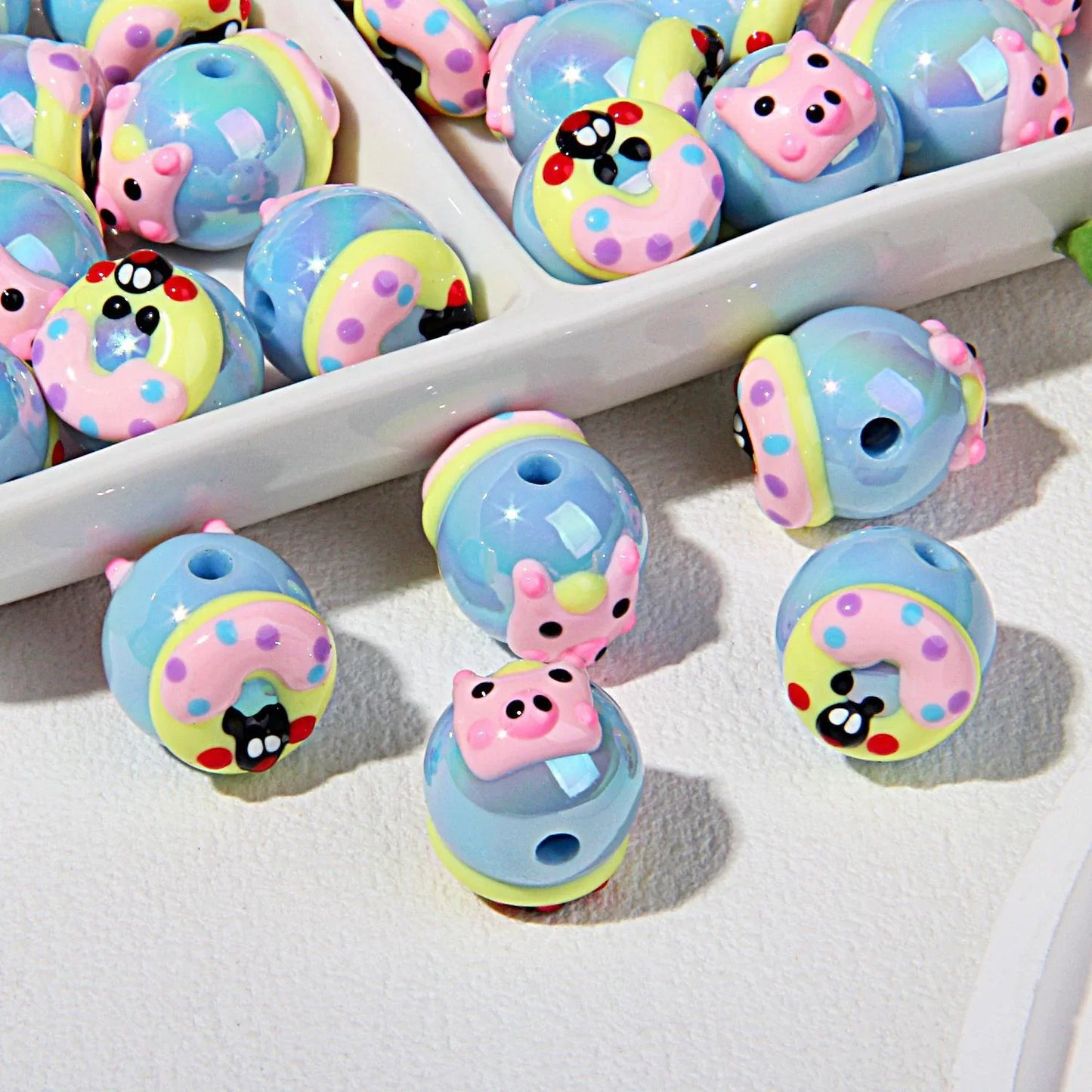 Heavy Oil Hand-painted Beads Small Beaded Cartoon Acrylic Beads