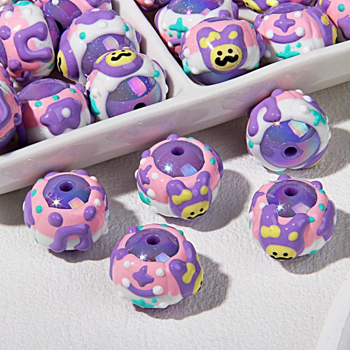 Heavy Oil Hand-painted Beads Small Beaded Cartoon Acrylic Beads